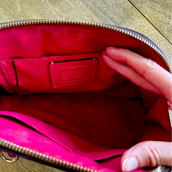 Coach 👜 mini sierra red signature color block red satchel purse - Picture 7 of 8